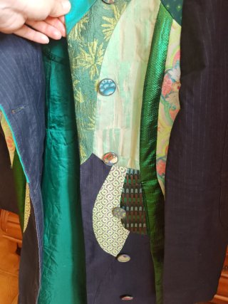 Vestido tipo gabardina Multicolor Patchwork