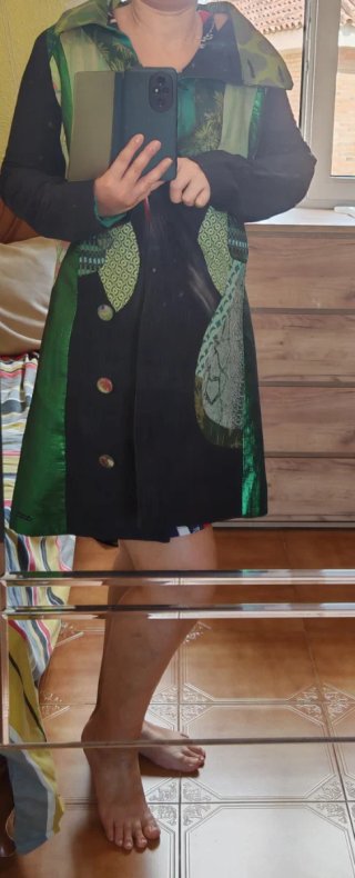 Vestido tipo gabardina Multicolor Patchwork