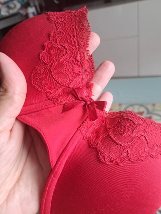 Sujetador Hunkemöller 100C Rojo Encaje