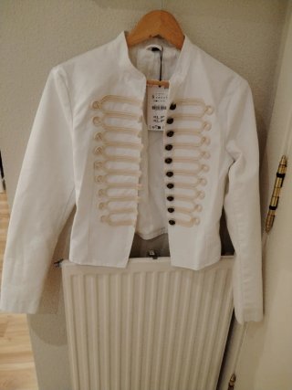 Chaqueta Zara Alamares Talla S Blanca
