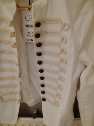 Chaqueta Zara Alamares Talla S Blanca