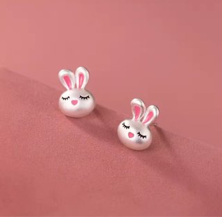 Pendientes Plata Ley 925 Conejitos Dulces