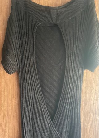 Vestido canalé brillos Bershka