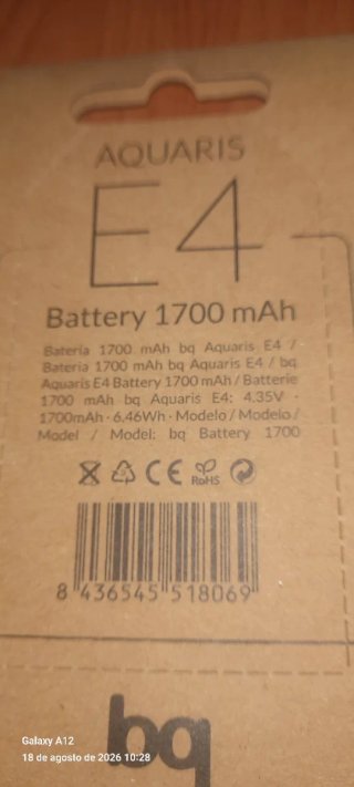 Batería BQ Aquaris E4 1700 mAh