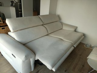 Sofá de tela beige 255cm tela suave  scorpius