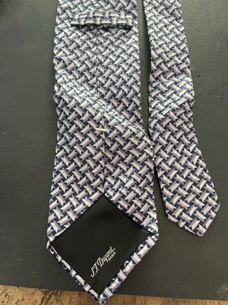 Corbata 100% SEDA azul blanca gris €negociable