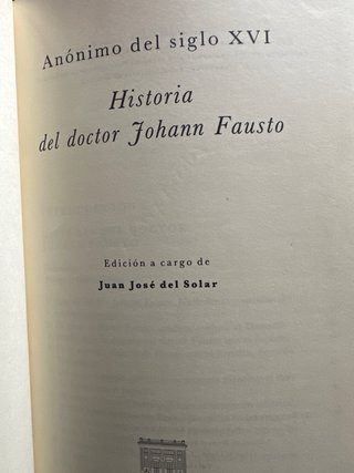 Libro Historia del doctor Fausto