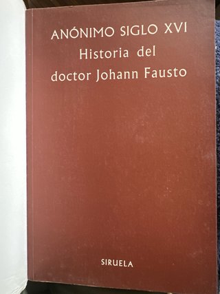Libro Historia del doctor Fausto