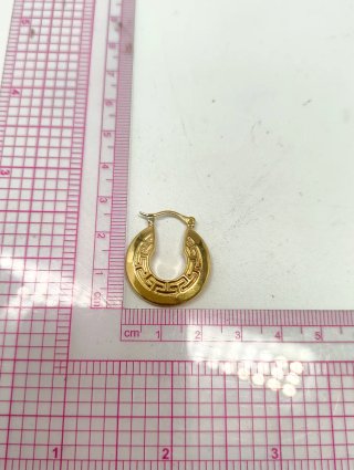 Pendientes Aros Oro 18kt grecas talladas