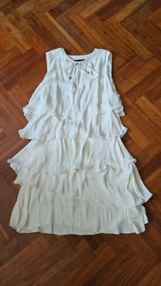 Vestido Zara volantes blanco Talla M