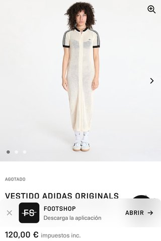 Vestido Adidas Crochet Cremallera Beige Negro