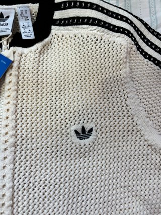 Vestido Adidas Crochet Cremallera Beige Negro
