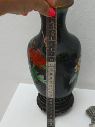 Vaso Cinese Vintage Cloisonné Fiori