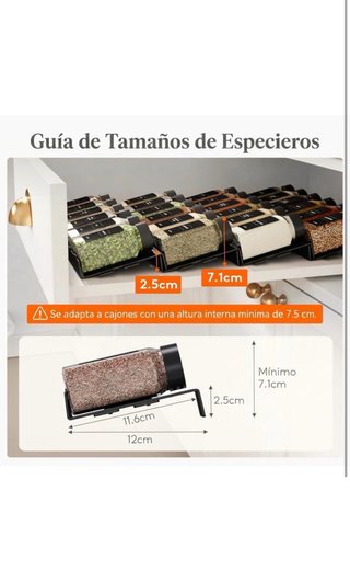 24 Especieros para Cajón Cocina