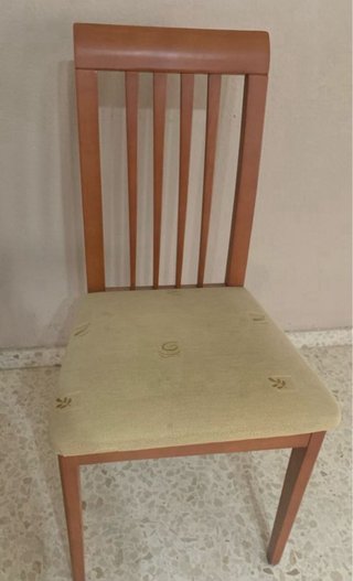 Mesa Comedor Cristal y 6 Sillas Cerezo