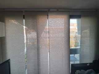 5 Paneles japoneses IKEA FÖNSTERVIVA beige y barra