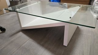 Mesa de centro cristal y madera URGE VENTA