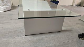 Mesa de centro cristal y madera URGE VENTA