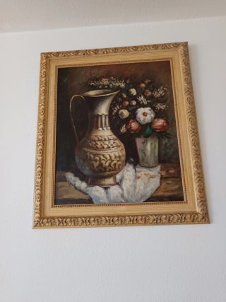 Bodegón con jarrón y flores
