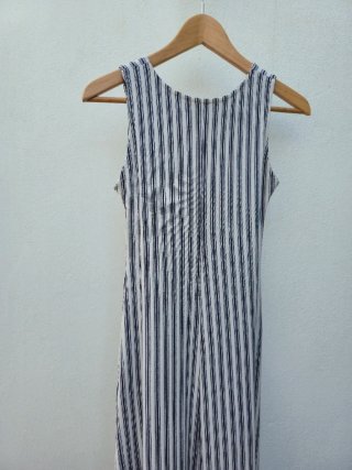 Vestido largo rayas azul y blanco