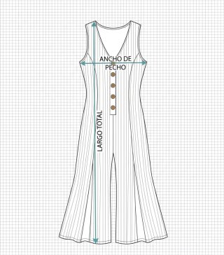 Vestido largo rayas azul y blanco