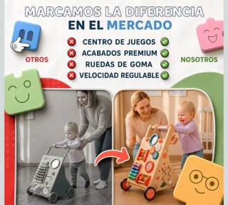 Andador Madera Bebé Montessori 6 en 1