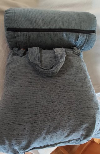 Cojín de lectura gris de pana