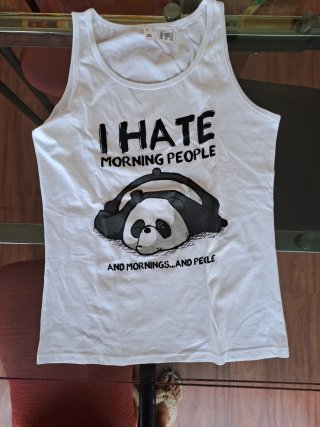 Camiseta tirantes panda I HATE MORNING PEOPLE