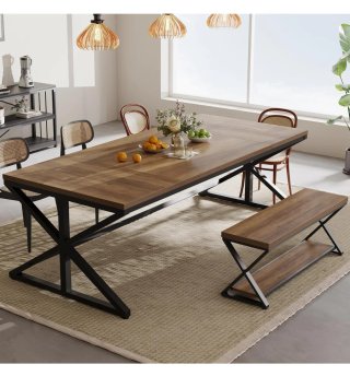 Mesa de madera IBF con patas metálicas