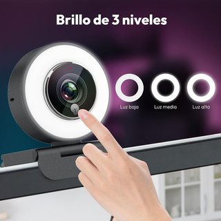 Nuevo Webcam 4K con Luz y Micrófono