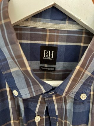 Camisa Pedro del Hierro cuadros azul y marrón