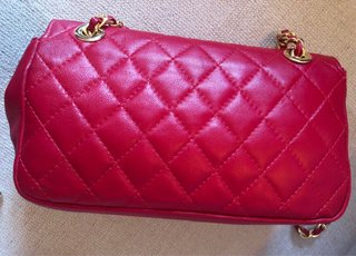 Bolso Chanel Piel Rojo Dorado