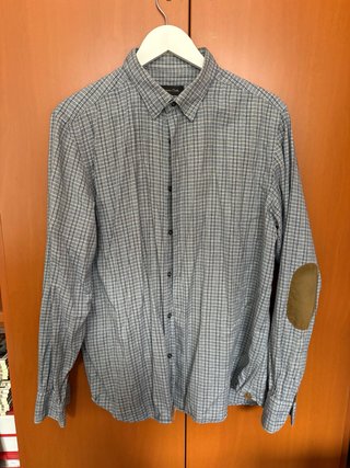 Camisa Massimo Dutti cuadros azul y gris