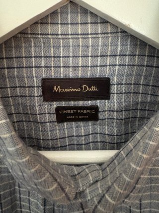 Camisa Massimo Dutti cuadros azul y gris