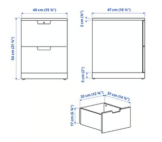 Mesita y Cómoda Ikea Nordli color blanco