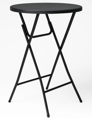 Mesa plegable redonda negra 80x110cm