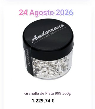 500g Granallas Plata Pura Ag 999.9%