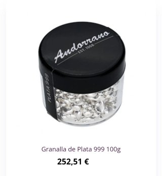 500g Granallas Plata Pura Ag 999.9%