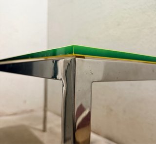 Mesa auxiliar inox y vidrio templado