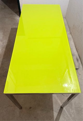 Mesa auxiliar inox y vidrio templado