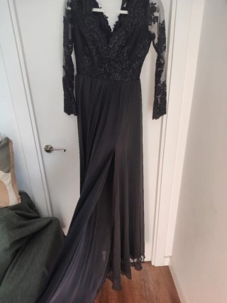 Vestido fiesta lentejuelas y encaje
