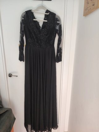 Vestido fiesta lentejuelas y encaje