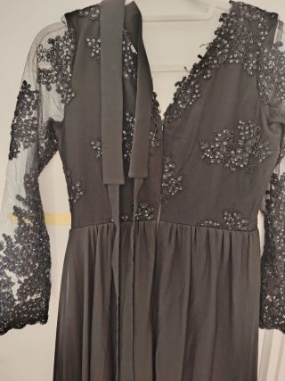 Vestido fiesta lentejuelas y encaje