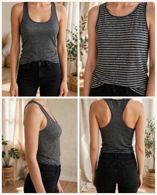 Camiseta de tirantes tipo nadadora brillante talla