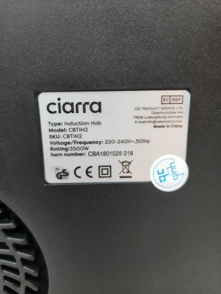 Placa Inducción Ciarra 2 Fuegos Portátil
