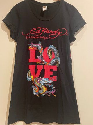 Camiseta Ed Hardy Mujer Talla M Negra