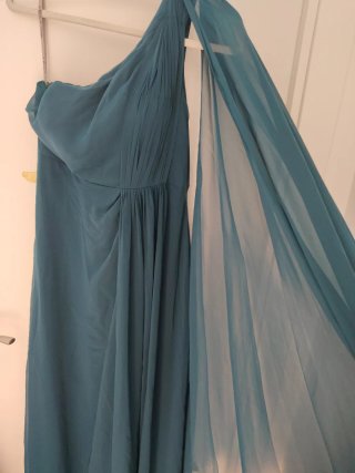 Vestido de fiesta verde azulado