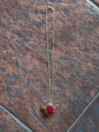 Colgante diseño egipcio rubí y plata