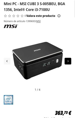 Mini PC MSI Cubi 3 i3-7100U Barebone Win11