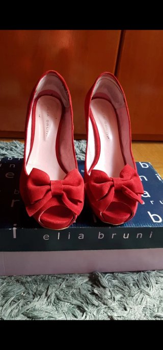Zapatos Elia Bruni Rojos Tacon Moño